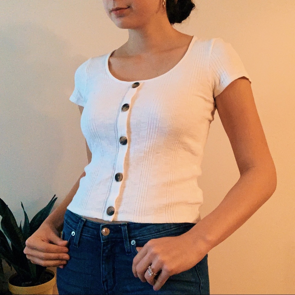 American eagle white crop top
